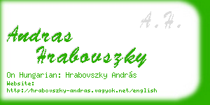 andras hrabovszky business card